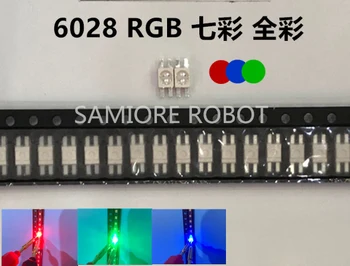 100шт SMD 3528/6028 RGB LED С общ Анод SMT-Чип Трицветна (Red Green Blue) 1210 Shine down Led Лампа