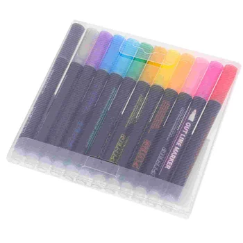 12шт Професионални маркер химикалки Многофункционални маркери за рисуване Преносими кошари за рисуване