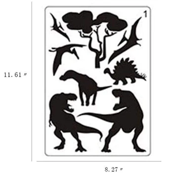 12шт Шаблони за рисуване на Мандала-Добри шаблони за рисуване на животни Куха дъска за рисуване с ръце