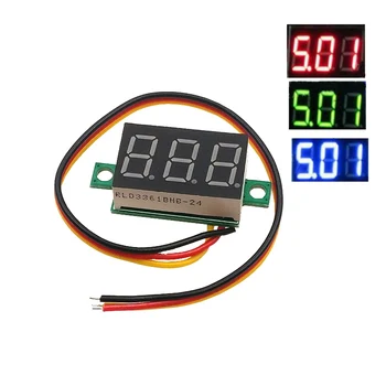 1бр 0,36 две метални DC от 2,50 до 30 НА LCD Цифров Волтметър Voltimetro Червен/Син/Зелен LED Амперметър Волтметър Измерване на напрежение