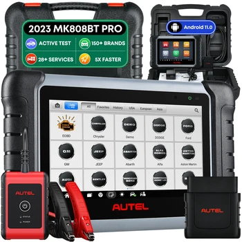 2023 Autel MaxiCOM MK808BT Pro с Комплект BT506, OBD2 Скенер Авто Инструмент за Диагностика Android 11 Auto IMMO/EPB/ SAS/ BMS/DPF Активен Тест