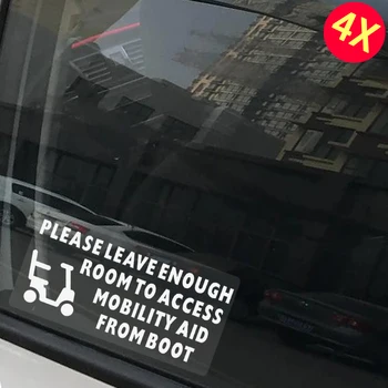 4X Моля, оставете достатъчно място, стикер на прозореца, знак за кола с увреждания, Самоклеящийся винил, Разрешено за инвалиди
