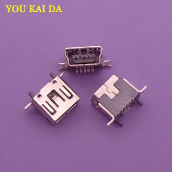 5-10 бр Конектор Mini USB Type B 5-пинов потапяне на Вертикално стъбло на печатната платка на 180 градуса конектор V3 Micro USB Кратък абзац