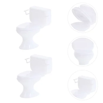 5 бр. миниатюрни мебели, реалистична обстановка за тоалетна в банята, микро-пот