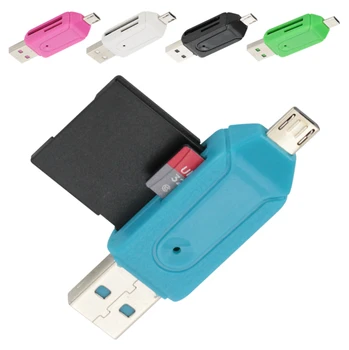 50шт Пост на Едро 2 в 1 Мобилен Телефон OTG Card Reader Адаптер с Конектор Micro USB TF/SD-Карти Телефон Удължители
