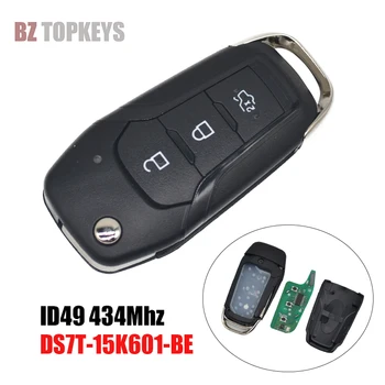 F0160 Флип автомобилен ключ дистанционно управление с 3 бутона 434 Mhz ID49 Чип за Ford Mondeo KA Escort 2014 + DS7T-15K601-BE сгъваем ключ