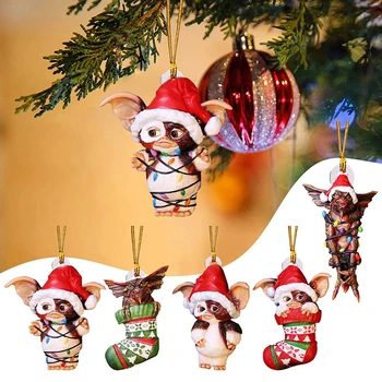 Gizmo Гремлинов в шапката на Дядо Коледа, Окачен Празнична украса, Коледна елха, Подвесная Фигурка, Е украса на Коледната елха