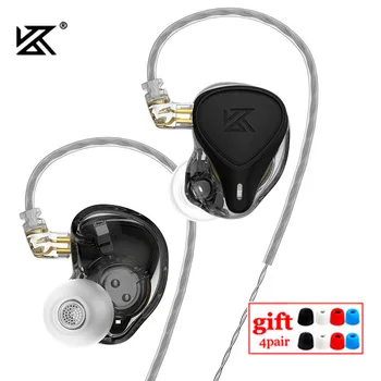 KZ ZEX Pro Електростатичен + dynamic + балансирани ушите за спортни игри с шумопотискане, слушалки Hi-FI, Сменяем кабел EDX EDS ZSN