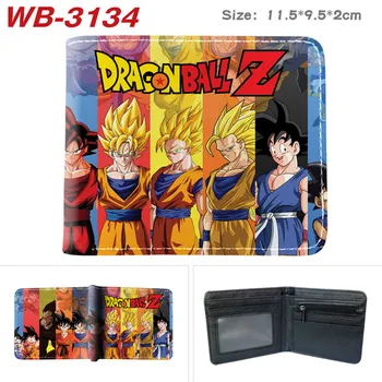 Аниме Dragon Ball son Goku Z Cartoony Портфейл Мъжки Студентски Портфейл от изкуствена кожа с отделение за карти и джоб за монети