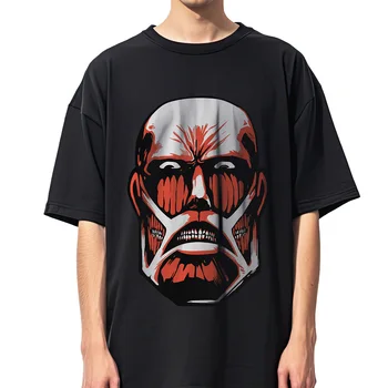 Аниме Фанарт Атака на Титаните Мъжка тениска унисекс Colossus Титан Camisetas de Hombre Ризи Harajuku