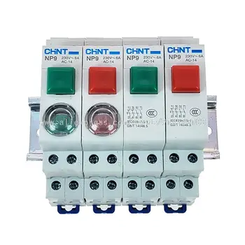 Бутон превключвател CHNT CHINT Momentary NP9 с led модулни DIN-релса 230v червен зелен