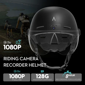Велосипедни Каски за Мотоциклети Камера 1080P @ 30 кадъра В секунда Спортна Камера Със Защита От разклащане Вградена 1300 mah Широкоъгълен 130 ° за колоездене, Ски