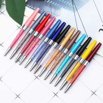 Гореща разпродажба на Класическата Луксозна химикалка с кристали В различни Цветове, украсени с пайети и самоцветами в подарък