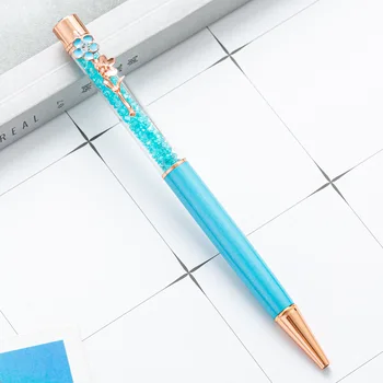 Дръжки с цветен кристал за писма, луксозни канцеларски материали, Ученически офис консумативи, Метална химикалка писалка за учители на Едро