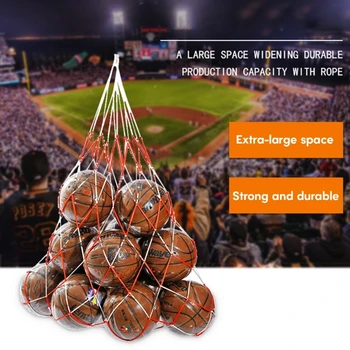 Едроразмерна окото чанта за съхранение на спортни топки, здрава чанта за волейбол топки, пренасяне за баскетбол, чанта за съхранение на футбола, лесна за използване 24BD