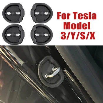 За Tesla, Модел X/Y/3/S Капачка на Отвора на Замъка на Автомобила устойчив на удари Гума Система за Заключване на вратите, Защитни Покривала за Аксесоари за Интериора на колата
