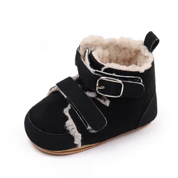 Зимни обувки за новородени момичета, Зимни Сладки ботильоны, топло детски обувки за ходене за деца