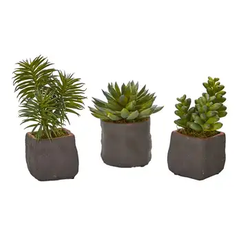 Изкуствено растение Succulent Трио (комплект от 3 броя)