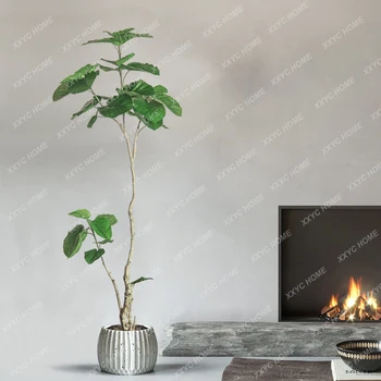 Изкуствено растение във формата На сърце, лист Фикуси, Бионическое Зелено растение, за украса на ландшафта, Изкуствени дървета в големи саксии