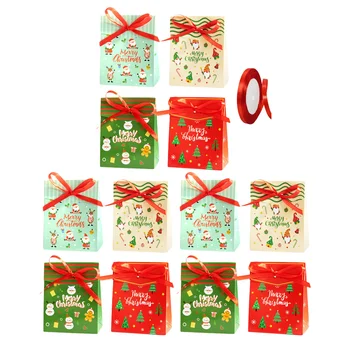 Коледни украси за шоколадови бонбони, Кутии за бисквити Украса на Сладкиши Притежателите на подаръци Подарък декорация на Празнични калъф Опаковка от крафт-хартия
