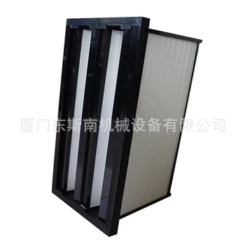 Компактен плиссированный филтър W-тип в комбинация с въздушно шкаф за филтриране на въздуха в блока, климатик
