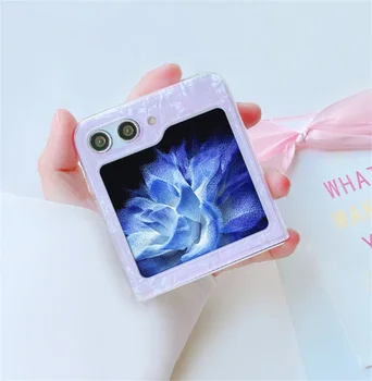 Корейски Луксозен Калъф за Телефон Розов Цвят, под формата на Миди Samsung Galaxy Z Flip5 Z Flip5 Flip5 Zflip5 Противоударная Делото