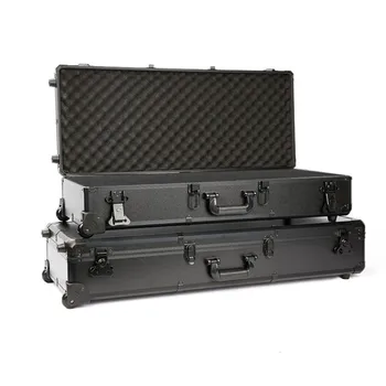 Кутия за инструменти от алуминиева сплав, правоъгълен пакет от инструменти на колела, преносим кутия за инструменти, кутия за съхранение на хардуер, органайзер за инструменти