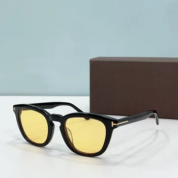 Марка Tom TF1045 Класически, овални, поляризирани очила, мъжки слънчеви очила с висококачествена ацетатна ръбове, Дамски Слънчеви очила за шофиране на открито.