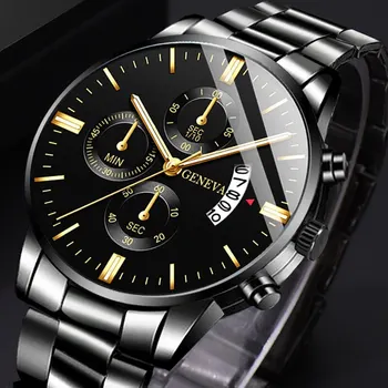 Модерен мъжки часовник от неръждаема стомана, луксозни кварцов ръчен часовник с календар, мъжки Бизнес часовници за мъже, часовници Montre Homme