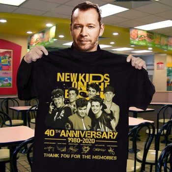 Нова тениска с подпис на участниците Kids On The Block с 40-годишнината от 1980 до 2020 година