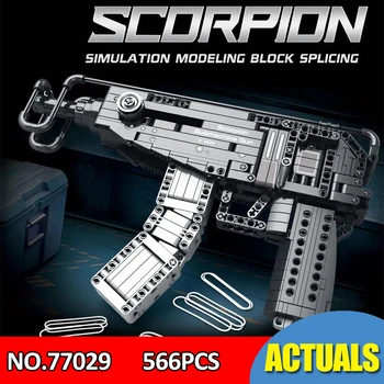 Пистолет-картечница Scorpion Градивен елемент на Военно армейское оръжие MOC Модел пистолет Тухли Бебешки играчки за сглобяване със собствените си ръце Коледен подарък за момче