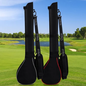 Сгъваема чанта-багажник за голф Мека гумена дръжка побира 3 стика за голф, поставка за носене с цип, мека чанта за стикове за голф, за мъже и жени