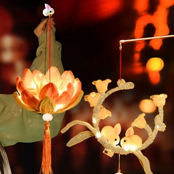 Сладки бебешки led ночники Bunnys Креативна китайска лампа Красива декорация на празнични тържества