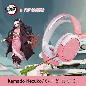 Слушалки за съвместна работа Аниме Demon Slayer Слот слушалки Tanjirou Nezuko Cosplay Официалната игрална периферия Подарък за рожден Ден