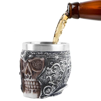 Уникален сутиен чашка с готическа черепа, здрава кафеена чаша от черепа на скелета, изискан ярък модел за украса на дома бара
