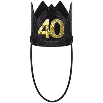 Шапка с корона за рожден ден, шапки за 40-тия партита, възрастни превръзка на главата за женските прически и грим