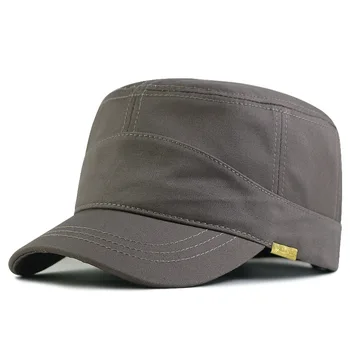 Шапка с плосък покрив за татко, мъжки памучни слънчеви шапки за възрастни, военни шапки за отдих на открито, мъжка бейзболна шапка голям размер 56-60 см., 60-65 см