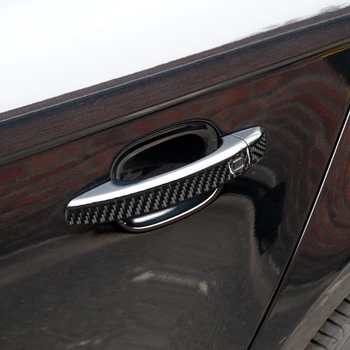 8шт Стикер върху дръжката на вратата на колата е от въглеродни влакна, Апликации, накладки за Audi A4 B8 A4L A5 2009 2010 2011 2012 2013 - 2016 Аксесоари