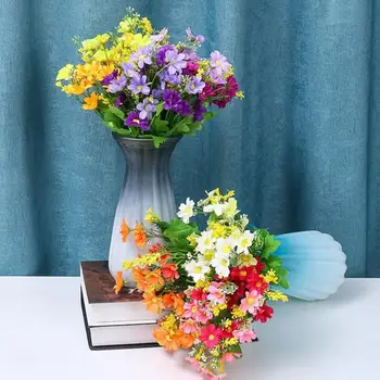 Малки изкуствени растения, Диви цветя, Храсти и Изкуствен букет от Ярки букети от изкуствени диви цветя за дома 6 греди